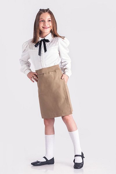 Minigimin Cicileri My Little Ones Ученически Шорти с Еластична Талия, Пола - Камил