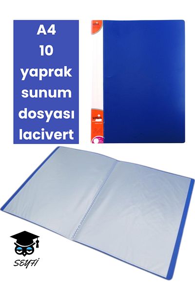 SEYFİKİRTASİYE Navy Blue A4 10 Sheets Presentation File