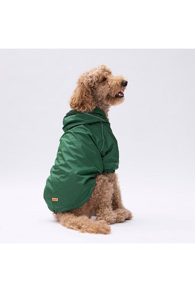 Pawstar Pluvia Fleece Inside Medium-large Breed Dog Raincoat Green