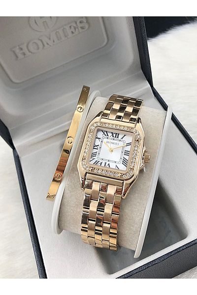 Homies Ladies' Watch and Bracelet Set 316 L Gift - Hms- 202053