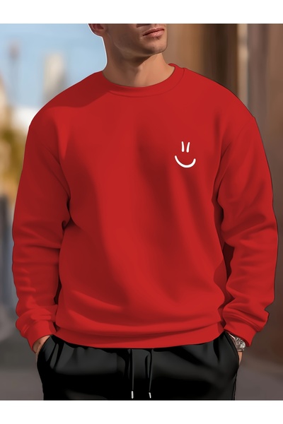 Lider Leather Hanorac imprimat cu gâtul în formă de O - Design elegant și con...