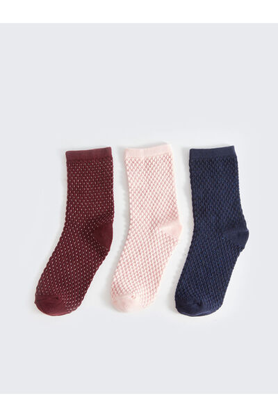 LC Waikiki اختيارات متألقة من متجر شاينينج |   جوارب نسائية ذات نقش ذاتي، 3 قطع