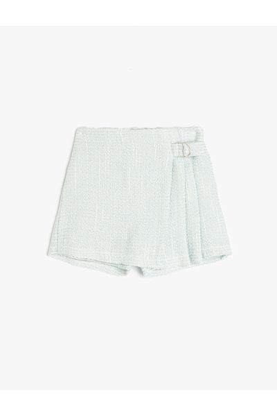 Koton Fusta scurtă din tweed plisată cu cataramă