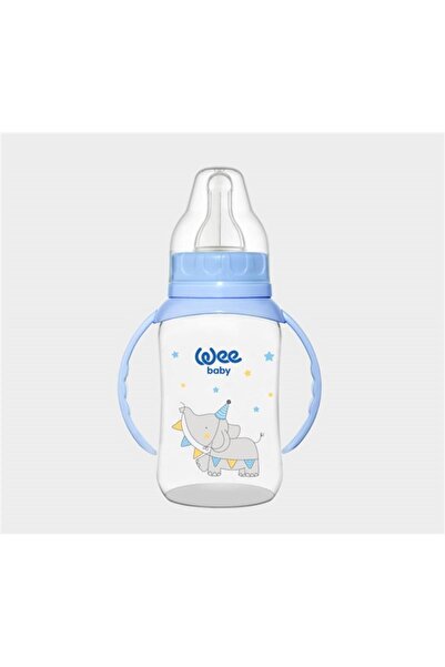 Wee Baby زجاجة أطفال بلاستيكية بمقبض أزرق - 150 مل 744