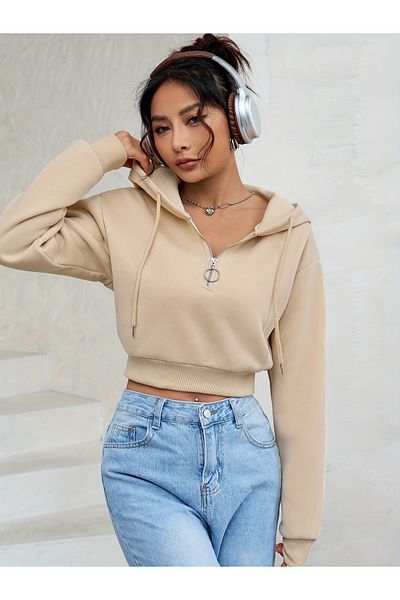 MODA Φούτερ με μισό φερμουάρ
