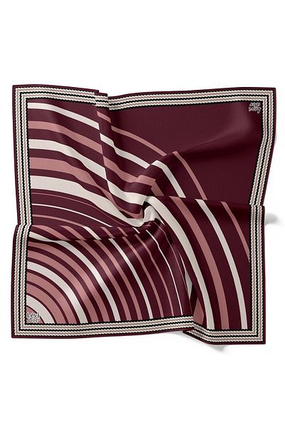 Levidor Eșarfă de mătase din twill semicerc prune