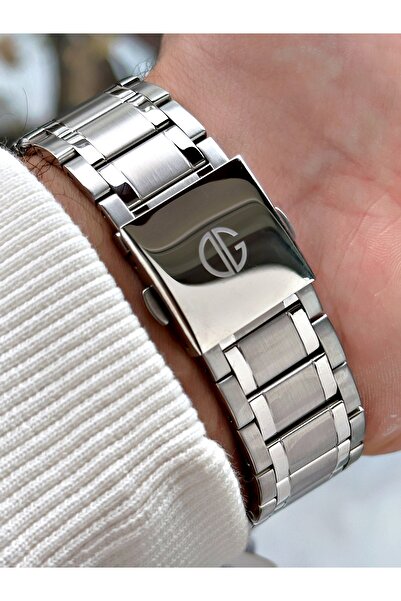 DAVID GUNER Fonksiyonlu Gümüş-Siyah Renk Çelik Kordon Erkek Kol Saati 8424A2