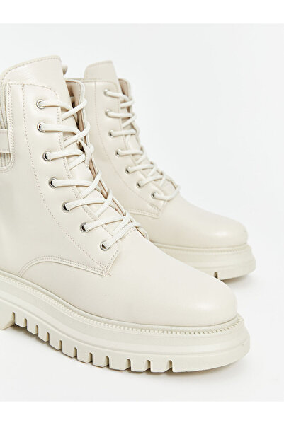 LC Waikiki LCW STEPS Bej Deri Görünümlü Kadın Bot