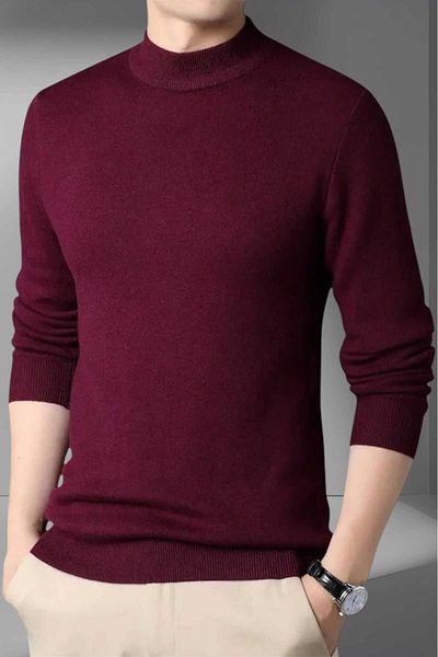 Mood Agenda Men's Non-Pilling Half-Throat Knitwear Sweater Half Fisherman Knitwear Sweater