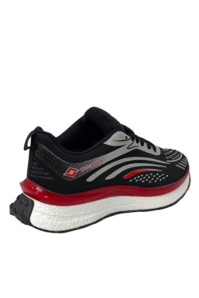 SOLAZER Erkek Siyah Kırmızı Sneaker Günlük Spor Ayakkabı 33