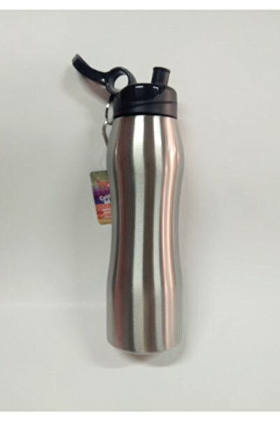 Mikro Metalik Gümüş Çelik Matara 750 ml