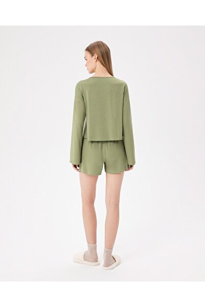 Ayma Active Πράσινο ιξώδες κορδόνι Ecovero ™   Γυναικεία Πυτζάμες Μπόξερ Σορτς