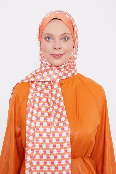 Levidor Orange Ellipse Pattern Angel Shawl