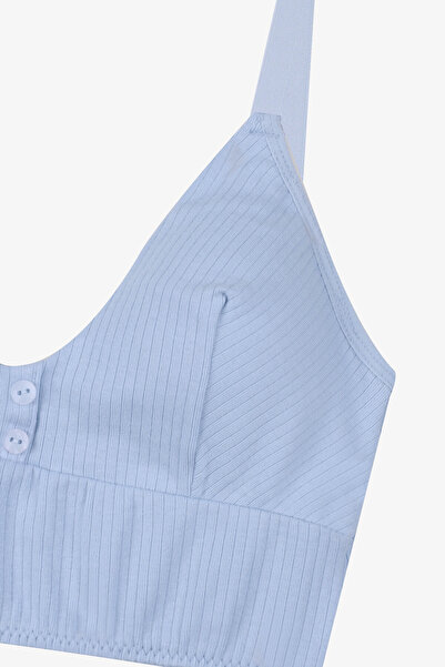 koza iç giyim Kadın Fitilli Düğme Detaylı Büstiyer