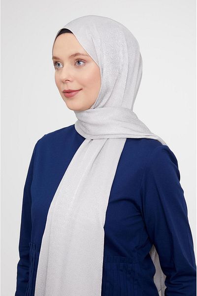 Levidor Şal Janjan jacquard cu model rotund argintiu