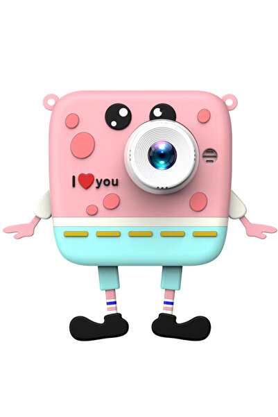 qasul Sünger Bob Tasarımlı Yeni Nesil Çocuk Dijital Mini Fotoğraf Makinesi Çi...