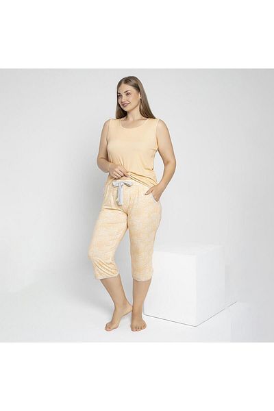 CONFEO C840-784 Women's Viscose Wide Strap Large Size Capri Suit