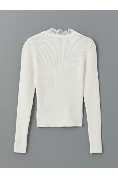 LC Waikiki Lcw Vision Ecru Stand Collar Women's Knitwear Sweater