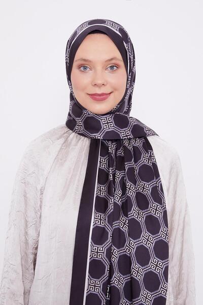 Levidor Siyah Altıgen Desen Angel Şal