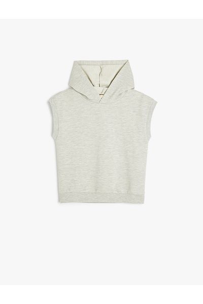 Koton Cotton Blended Hooded Sleeveless Sweatshirt