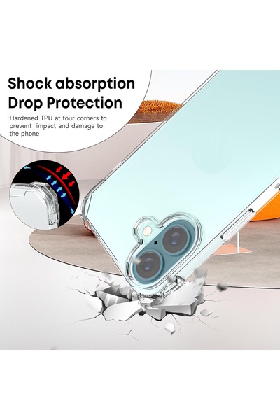 m.tk moveteck iPhone 16 Case Corner Protection Transparent Silicone Neck and Shoulder Strap Drawstring Phone Bag Rope