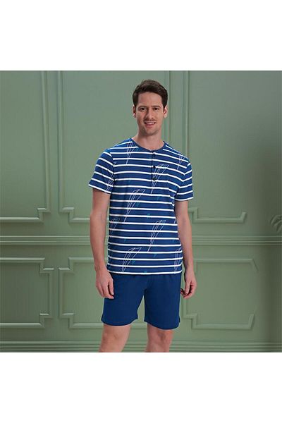 Over Sleep by Poleren Over Sleep 1200 Ανδρικό Σετ Πιτζάμα με Σορτς