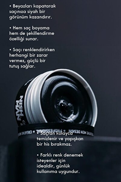 NISHMAN C3 Beyaz Saç Boyayan Şekillendirici Wax 100 ml