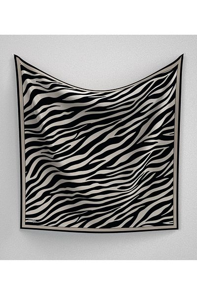 Bonjela Μαλακό κασκόλ με σχέδιο Zebra ραμμένο στο χέρι