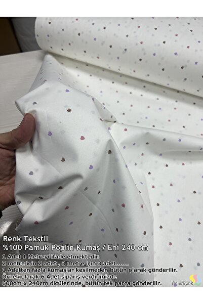 Renk Tekstil Minik Renkli Kalpler  %100 Pamuk Metrelik Poplin Kumaş - Elbise ...