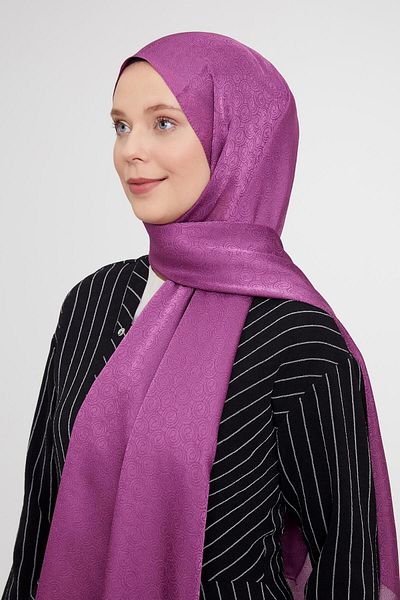 Levidor Plum Round Pattern Jacquard Janjan Shawl