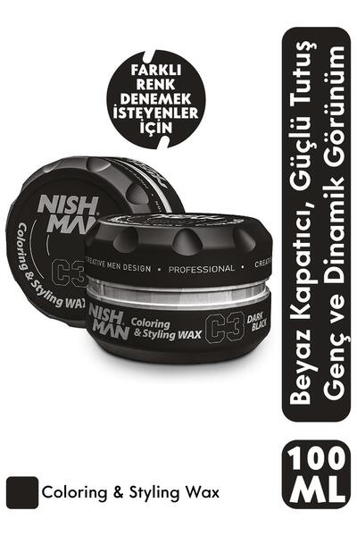 NISHMAN C3 Beyaz Saç Boyayan Şekillendirici Wax 100 ml