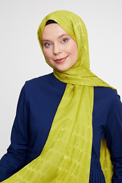 Levidor Lime Geometrik Desen Jakarlı Janjan Şal