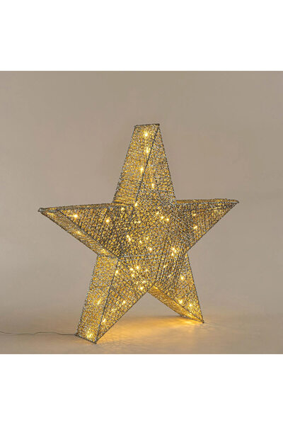 Chakra Ledli Yıdız Dekoratif Obje 60 cm Natural