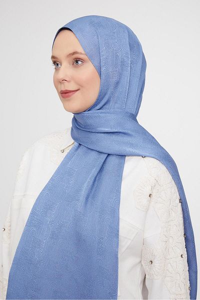 Levidor Indigo Hologram Pattern Jacquard Janjan Shawl