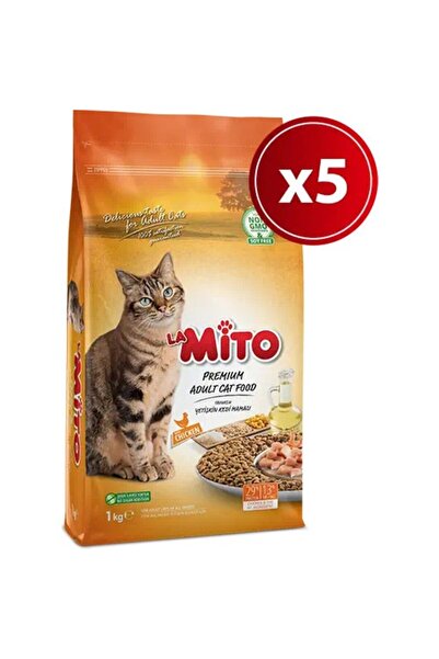 Mito Adult Cat Tavuklu Yetişkin Kedi Maması 1 Kg X 5 Adet