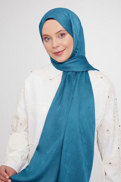 Levidor Şal Janjan Jacquard cu hologramă verde petrol