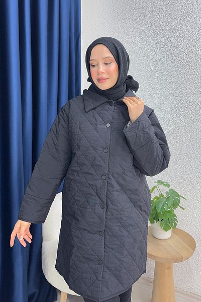lurex moda Palton matlasat cu model diamant