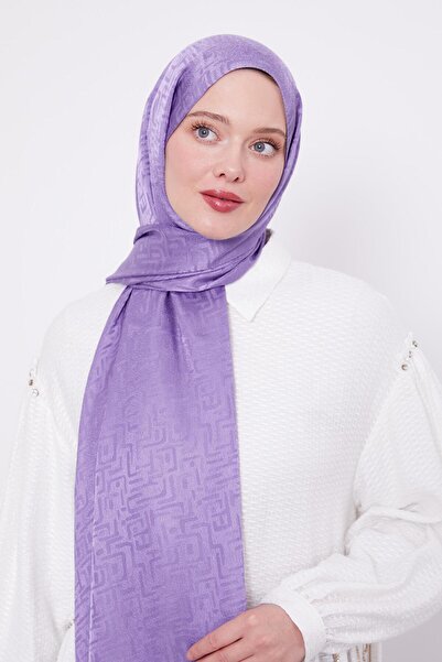 Levidor Lila Labirent Desen Jakarlı Janjan Şal