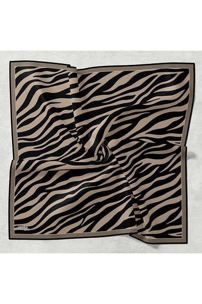 Bonjela Μαλακό κασκόλ με σχέδιο Zebra ραμμένο στο χέρι