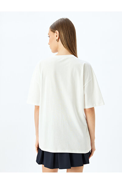 Koton College Printed Crew Neck Comfortable Fit Short Sleeve T-Shirt