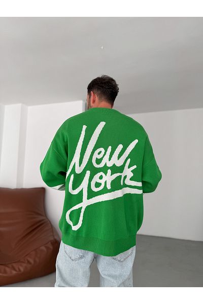 BYBASICMAN New York Green Knitted Sweatshirt - Jj-104