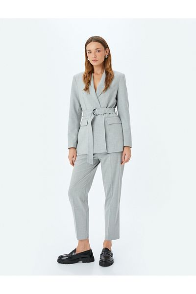 Koton Pantaloni slim fit din țesătură țigară cu buzunare