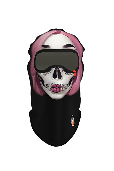 Maskara Extreme Funny Balaklava, Su İtici özellikli(DWR) Baskılı Snowboard, K...