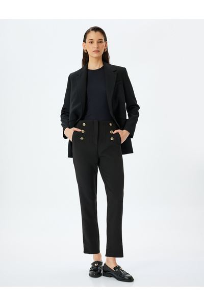 Koton Kadın Kanvas Pantolon 5sak40028uw Siyah