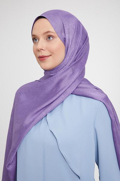 Levidor Purple Hologram Pattern Jacquard Janjan Shawl
