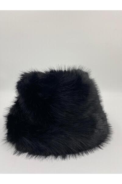 MUTE BAG Plush Adjustable Black Bucket Heart Hat