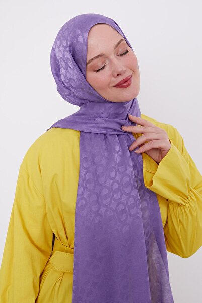 Levidor Πασμίνα Janjan με μοτίβο λιλά δαχτυλιδιού Jacquard