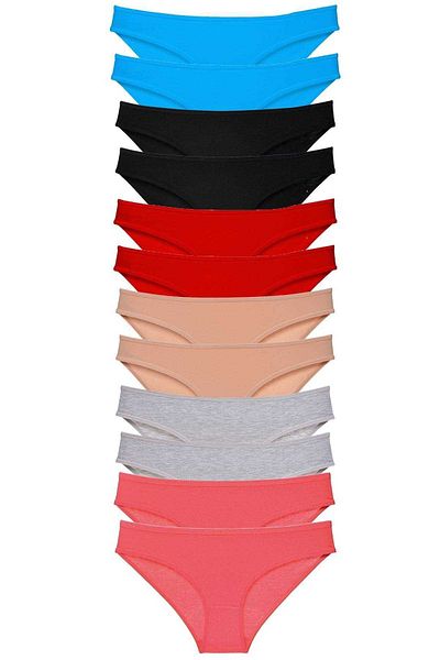 Easy Tedarik 12 Pieces Eco Set Lycra Women's Slip Panties Multi Color 3