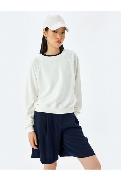 Koton Crew Neck Long Sleeve Basic Oversize Sweatshirt