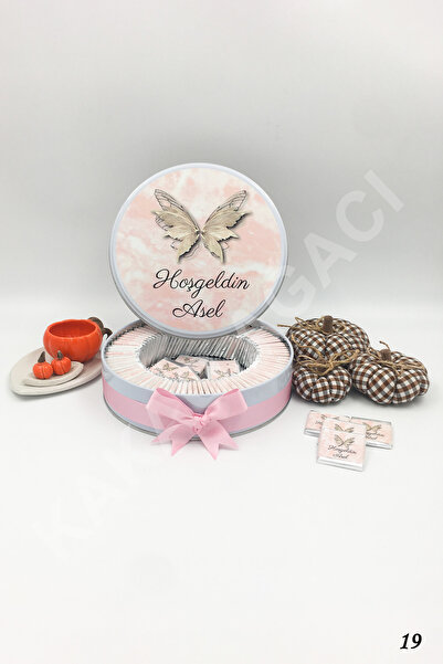 KAKAO AĞACI 100 Adet Kelebek Temalı Kız Bebek Çikolataası